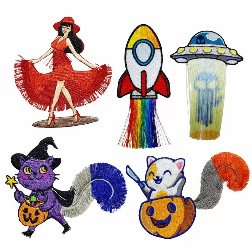 Embroidered Tassel Patches